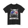 4th of July Cat Shirt, Meowica Cat American Flag Sunglasses T-Shirt