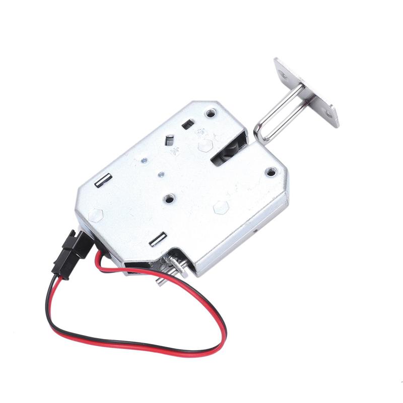A96I-2X Elektrisches Steuerschloss DC 12V 2A Elektromagnetisches Türschloss Schrank Schublade Schließfächer Kohlenstoffstahl Silber Vorhängeschloss