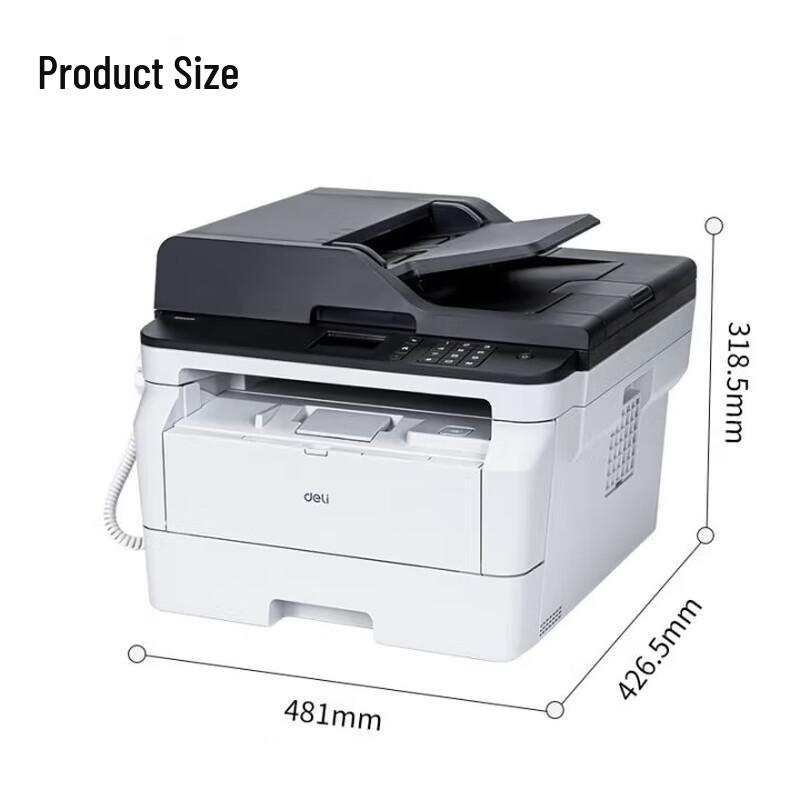 Deli M3400FDN Black & White Laser Multifunction Printer CN plug (adapter included)