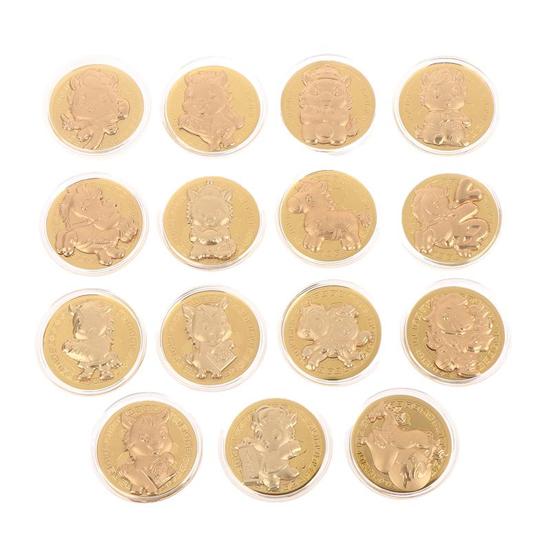 1Pc 2026 Year Of The Horse Chinese Coin With Storage Bag Lucky Animal Horses Commemorative Coins New Year Collection Souvenir