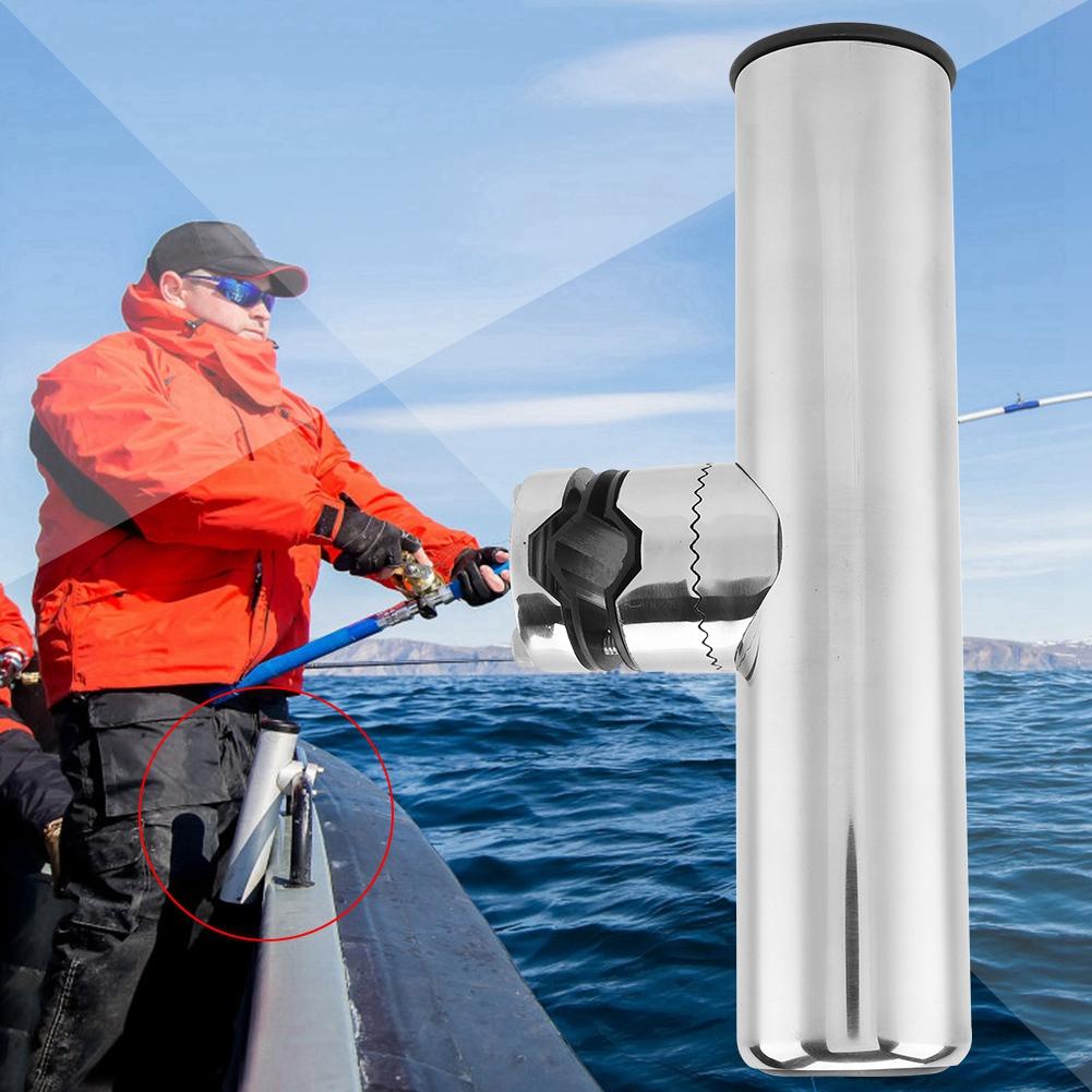 Stainless Steel Boat Fishing Rod Holder Accessory for Rails 1  To 1 1 4