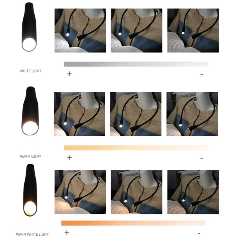Versatile Neck Book Light LED Neck Reading Light With Adjustable Brightness,Soft Grip Pad,For Reading & Crafting