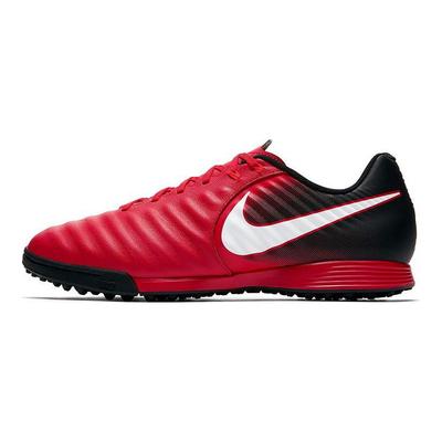 Nike TiempoX Ligera 6 Rundzehen-Schnürschuh TF (Gummistollen) Rutschfeste Strapazierfähige Fußballschuhe Herren Sneaker Rot Schwarz 897766-616