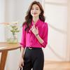 Women's Elegant Chiffon V-Neck Long Sleeve Blouse