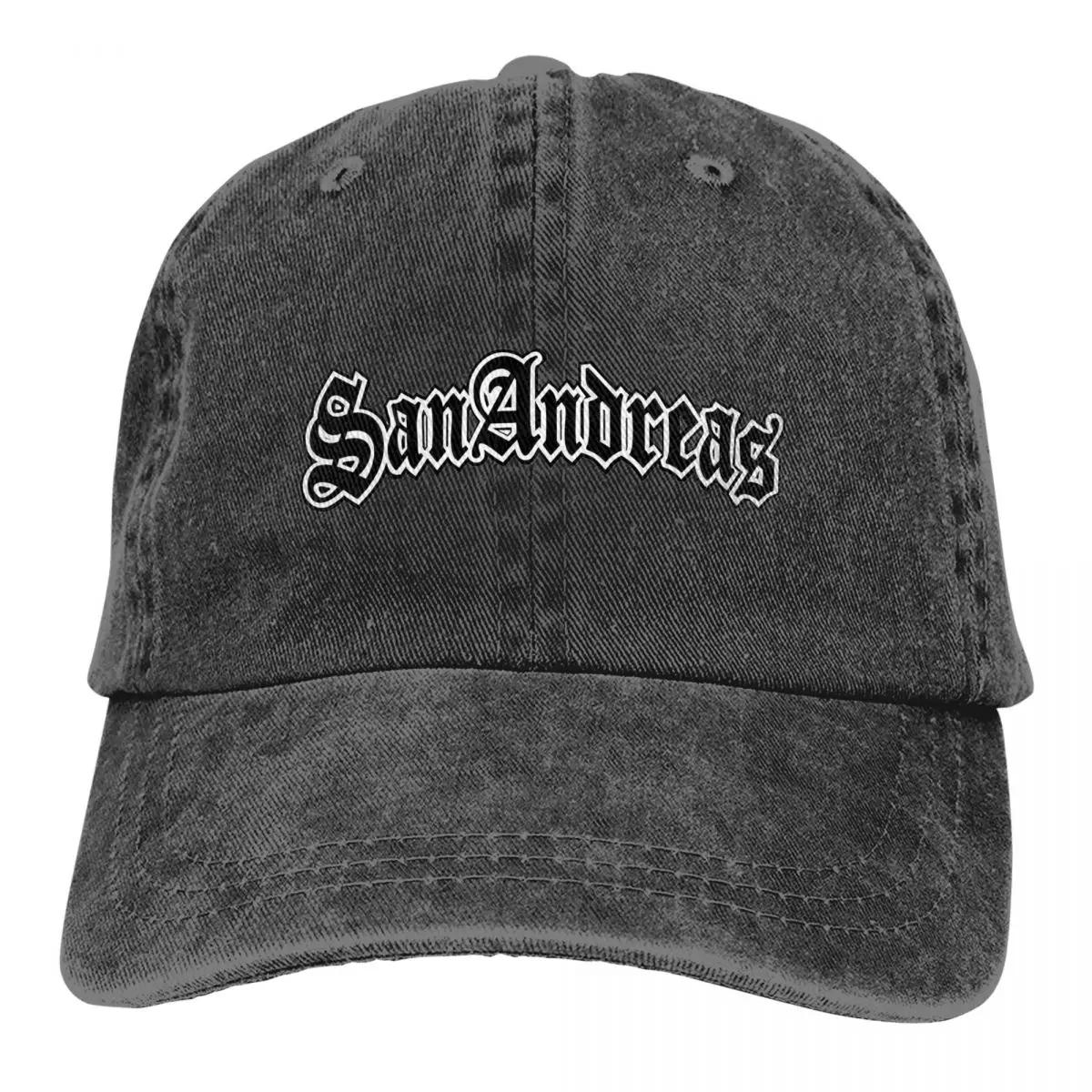 

Fashion GTA San Andreas Logo Baseball Caps Unisex Style Distressed Denim Headwear Outdoor Running Golf Caps Hat Adjustable