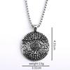 Vintage Stainless Steel Men's Necklace Double Sided Viking Tree Of Life Pendant
