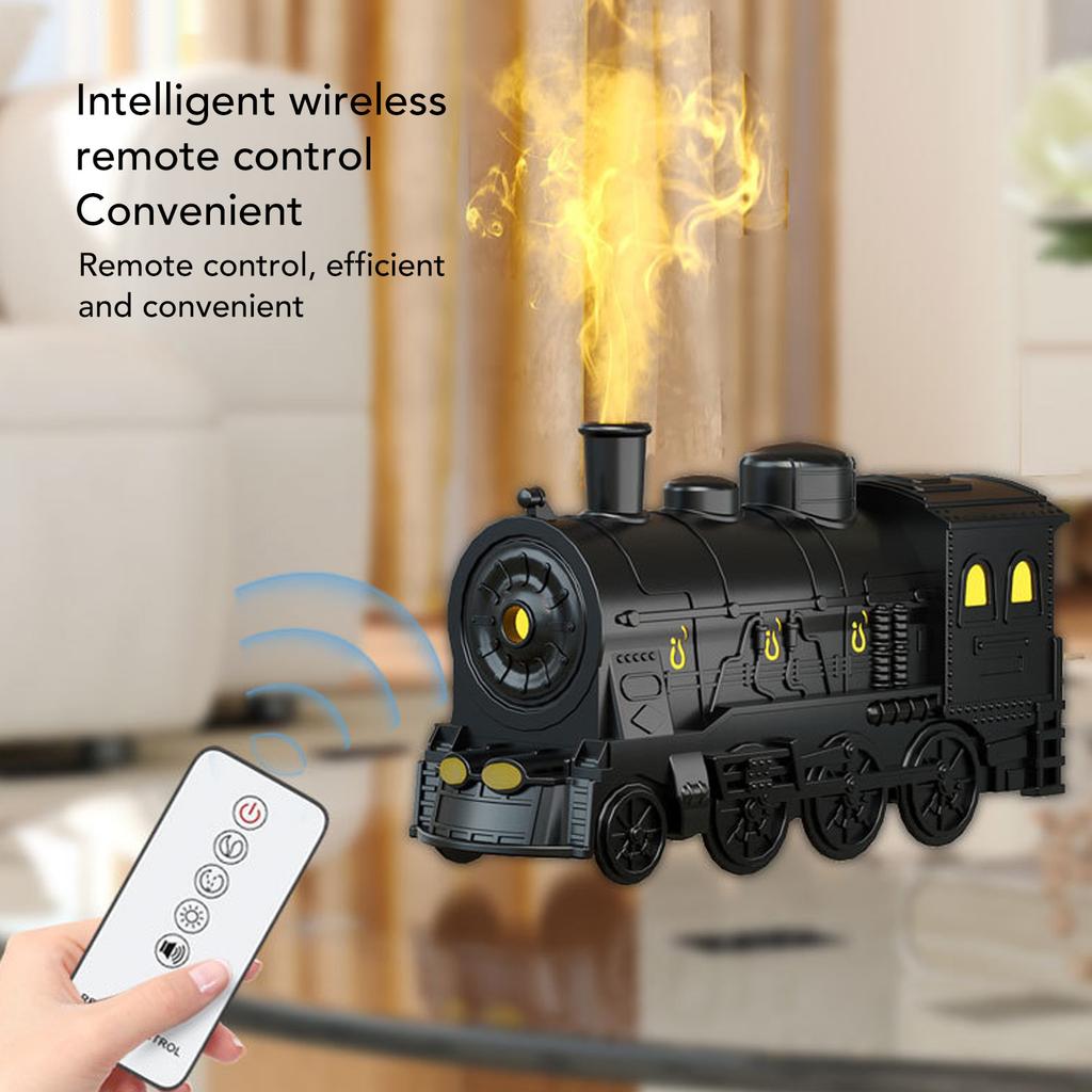 Essential Oil Diffuser Humidifier Practical Train Shape Aromatherapy Diffuser Mist Humidifier Colorful LED Lights for Office