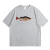 Fish Smoking Funny Vertebrata Printed Lovers Meme Tshirts Women Casual Vintage Women Short Sleeve Tshirt Causal Clothing