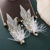 Retro bridal hair accessories, Chinese wedding headdress, handmade crystal hairpins, antique flower toasting clothing hair accessories