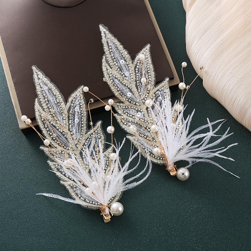 Retro bridal hair accessories, Chinese wedding headdress, handmade crystal hairpins, antique flower toasting clothing hair accessories