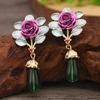 2024 Retro Crystal-Inlaid Silver Plated Earrings - Exaggerated Niche Design for Women