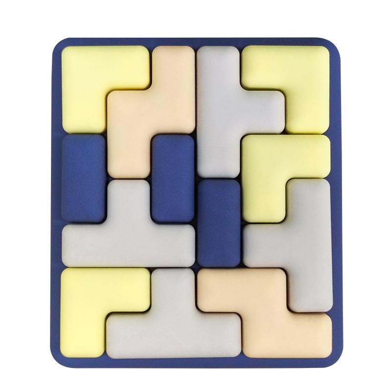 

Silicone Russian Puzzle Blocks Finger Toys Push Bubble Sensory Toy for Kids and Adults Tangram Jigsaw Educational Toy to Child