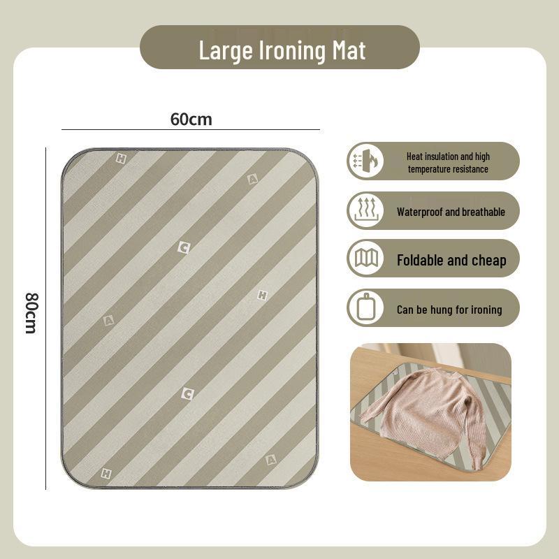 Foldable Portable Ironing Board with Heat-Resistant Pad and Anti-Scald Gloves