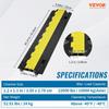 5 PCs Cable Protector Ramp, 2 Channel, 22000 Lbs/axle Capacity Heavy Duty TPU Wire Cover Ramp Hose Protector Ramp Driveway, Traffic Speed Bump with