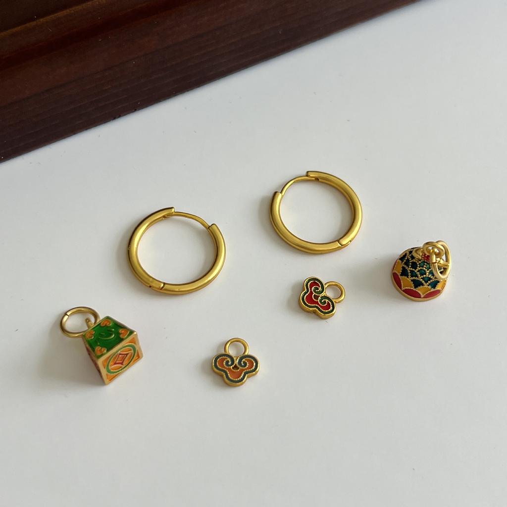 Enamel Dripping Oil Earrings Fashionable Ear Cuff for Daily Outfit and Party Look Stylish Ear Buckles Accessories