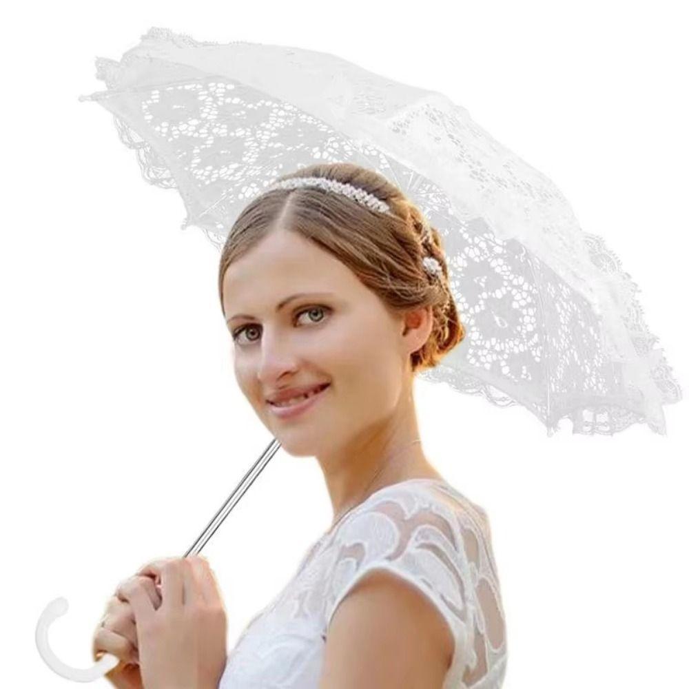 Elegant Lace Women's Lace Umbrellas Hollowed Out Wedding Decoration Props  Wedding Party Supplies