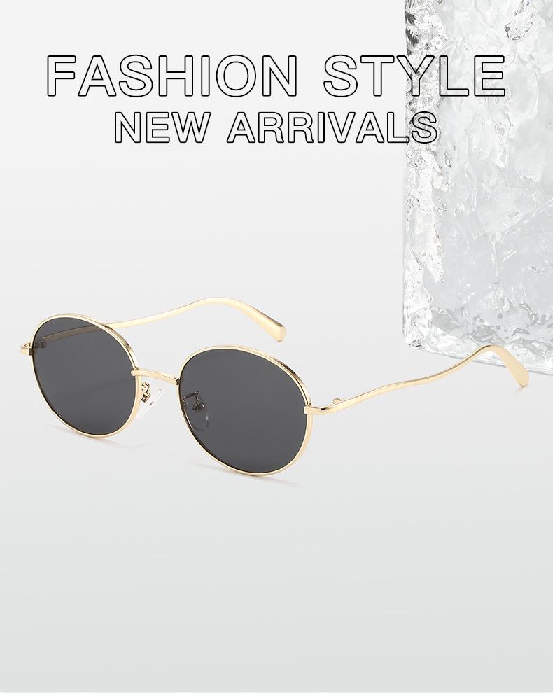 2026 European & American Style Unisex Round Frame Sunglasses - Trendy Metal Design