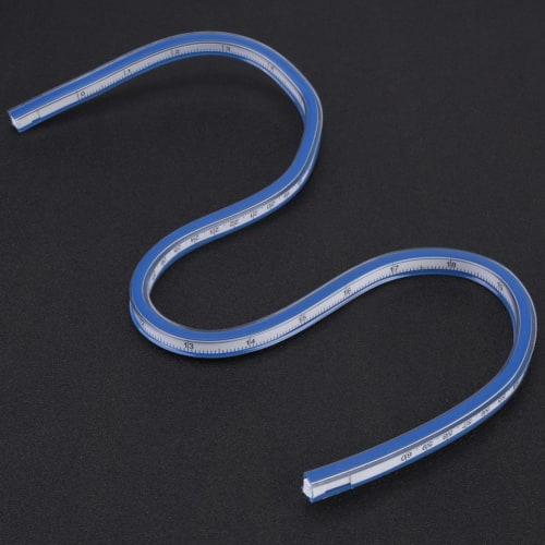 Qiilu Flexible Curved Ruler, Curve Ruler, Ruler Tape Measure, Flexible Measuring Tool, Drafting Tool, Craft Supplies, Drafting Ruler (60cm)