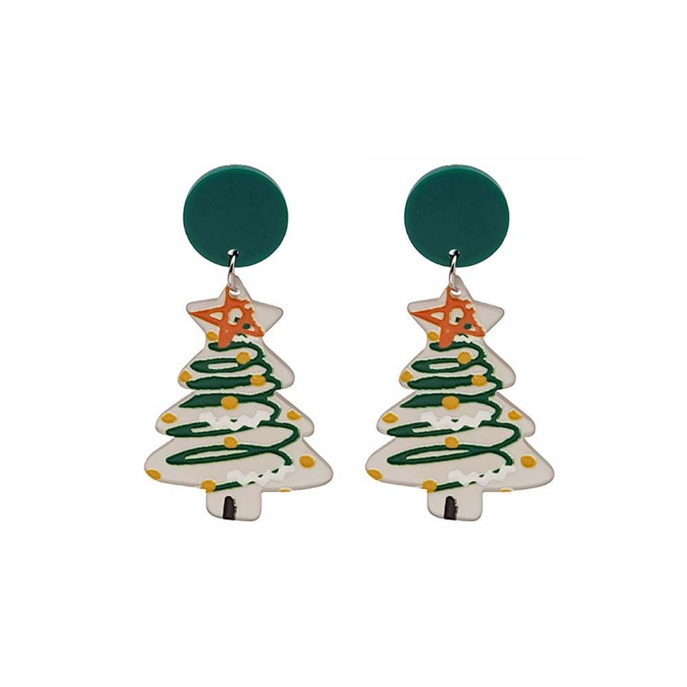 Snowman Christmas Tree Bells Christmas Earrings Christmas Ear Hook Dangle Earring Christmas Gift