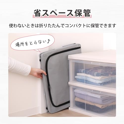 Astro Wired Storage Case, Gray, Large, Approx. 50cm W x 40cm D x 28cm H, Non-Woven Fabric, Stackable, Weight Capacity Approx. 50kg, Double Door, Durab