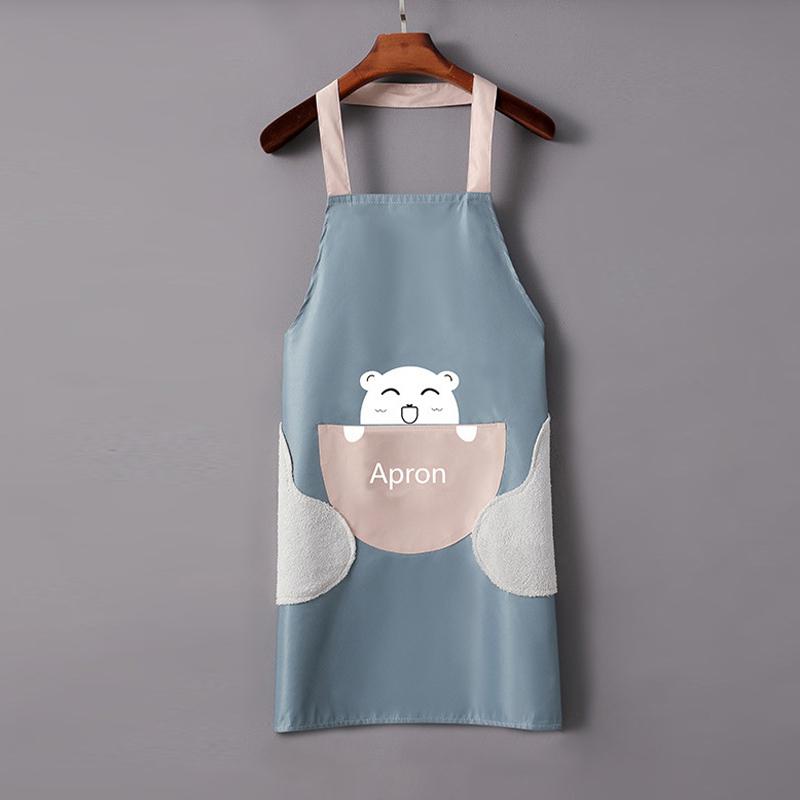 Kitchen Household Apron Anti-Fouling Hand-Wipeable Apron Stain-Resistant High-Looking Dining Apron Oil-Proof