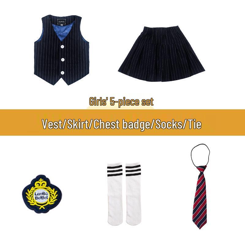 Korean Style Girls' Black Suit - 2024 Spring/Autumn Fashion for Kids