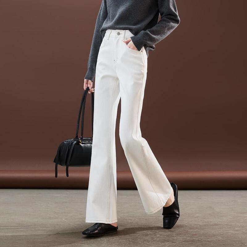 SOFSIL 2026 Summer Contrast Stitch High-Waist Flare Jeans