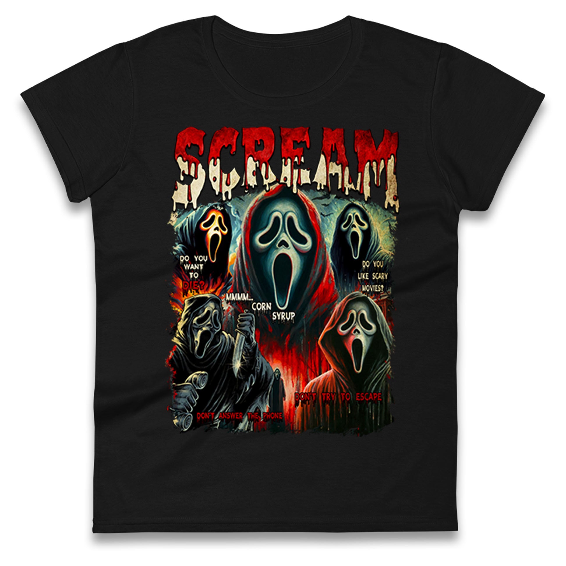 Ghost Face Scream Womens Tee T Shirt Mens Tops Unisex Top S