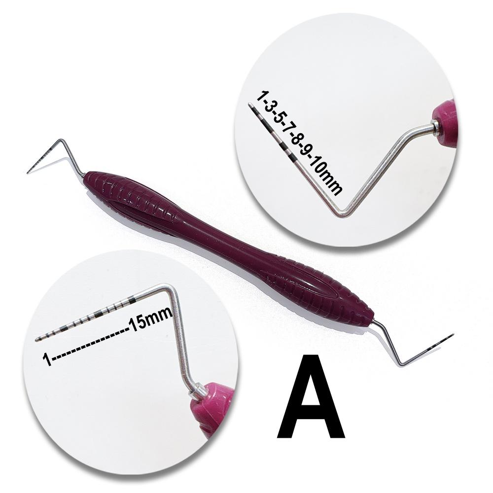

1 шт., стоматологический пародонтальный зонд со скалером, инструмент для стоматологического исследования, инструмент для стоматолога, эндодонтический инструмент, зонд CPI из нержавеющей стали 1 piece A silicone