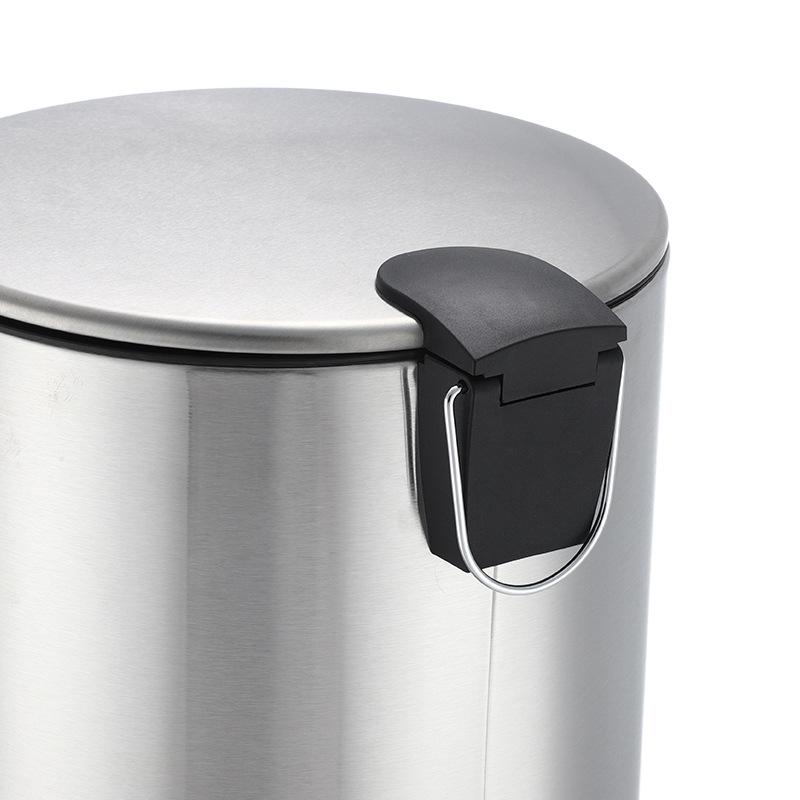 Stainless Steel Trash Can with Lid Foot Pedal Mute Slowly Down Living Room Bedroom Kitchen Garbage Bin