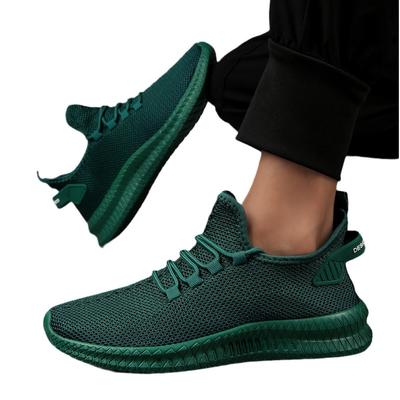 Large Size Light Shoes Spring and Autumn Mesh Fly-woven Upper Running Foot Cover Casual Sports Shoes