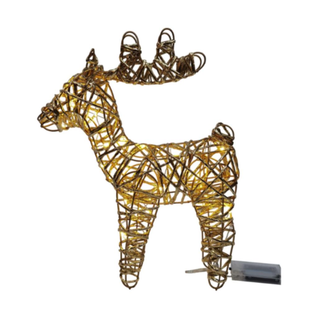 Christmas Luminous Elk Statue Iron Artwork for Bedroom Themed Party Holidays