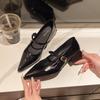 New Retro Style Thick Heel Women Mary Jane Shoes Fashion Shallow Pointed Toe Ladies Comfort Office Pumps Footwear Low Heel Shoes