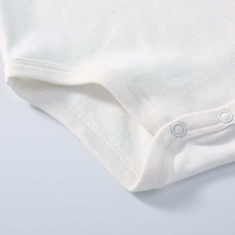 Unisex Bawełniany Romper Polo dla Niemowląt - Biały, Długi Rękaw, Kołnierzyk Kent