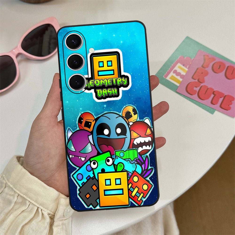Game Geometry Dash Phone Case For Samsung S 24 Fe 25 Ultra Plus 20 Lite 21 30 22 23 24 22 Ultra 5G Fundas