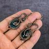 Tourmaline Handmade Copper Wire Wrap Jewelry Earring 3.07" K3w80