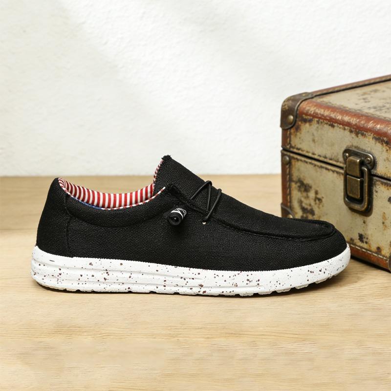 Men's Casual Canvas Shoes Linen Breathable Lazy Shoes Lightweight Galoshes