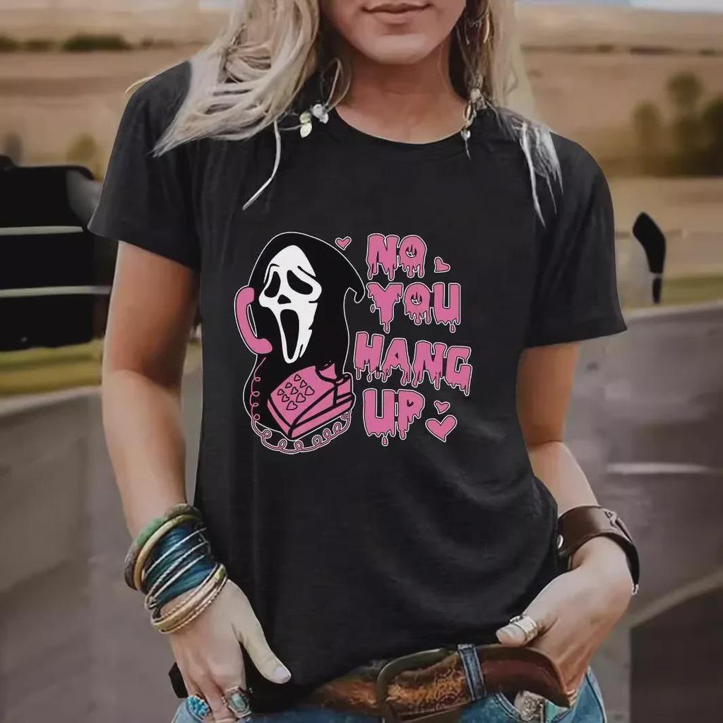 Halloween Women's Ghost Pattern Casual Summer T-Shirt