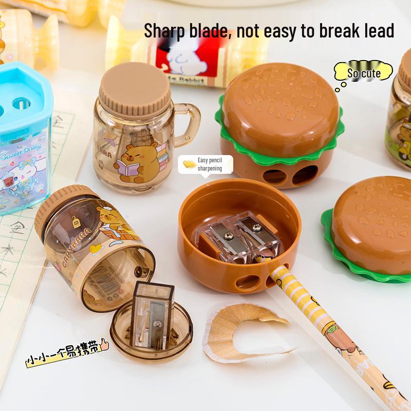 Dual-Hole Cartoon Pencil Sharpener - Creative Candy Design, Durable, Perfect Small Gift for Primary Students