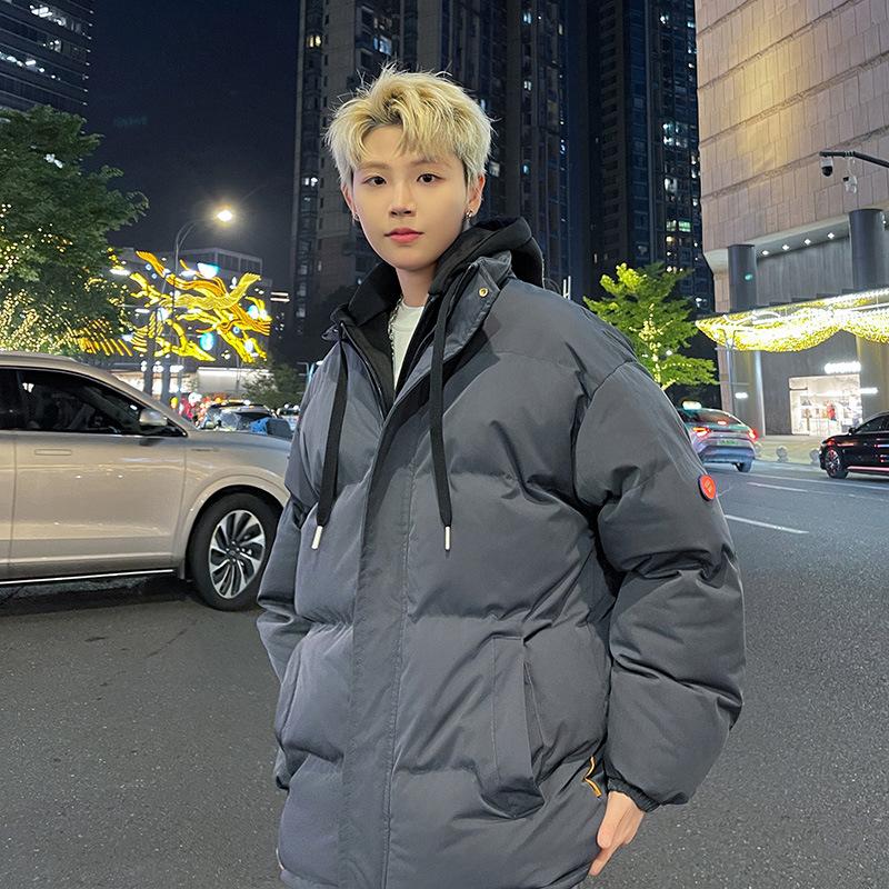 Padded-on Men's Winter Thickened Contrasting Color Bread Clothes Women's Jackets Student Tide Loose Couple Padded Jackets
