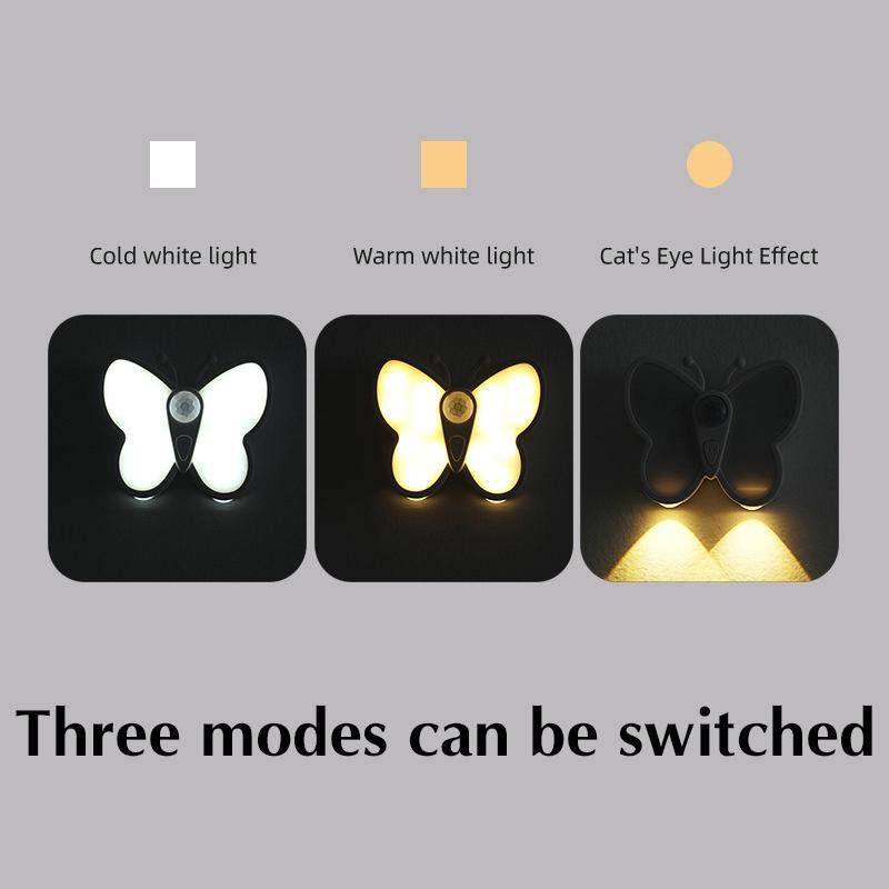 Motion Sensor Cabinet Light Butterfly Night Light With Motion Sensor Usb Rechargeable Energy Efficient Bedside Lamp Soft Glow