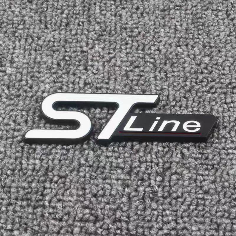 3D Metal STLine STTurbo Logo Emblem Decal Front Grill Fender Side Badge Sticker for  Kuga Fiesta Mondeo and Other Automobile Brands