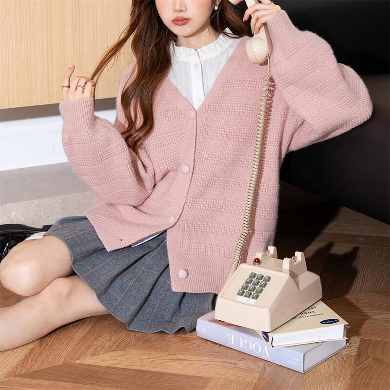TonLion Women's V-Neck Knit Cardigan