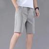 Sports Shorts Solid Color Straight Pattern Loose Type Elastic Waist Drawstring Casual Shorts Jogging Pants