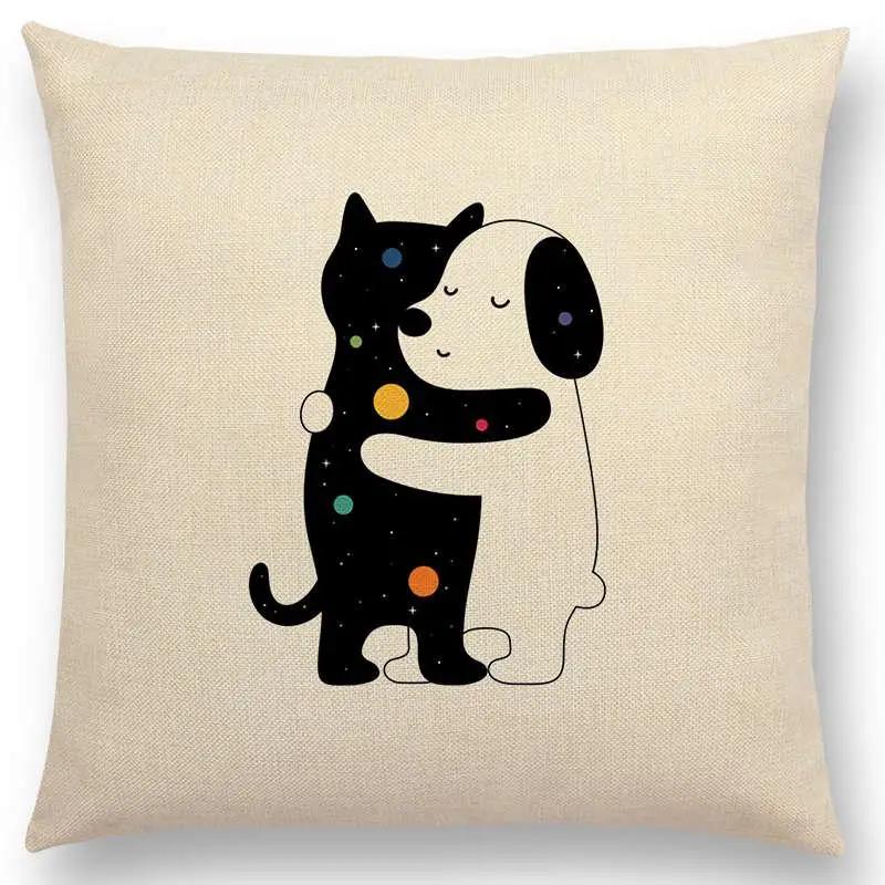 Latest Cartoon Animals Interesting Deer Panda Sheep Bulldog Chameleon Colourful Cushion Cover Car Sofa Throw Pillow Case