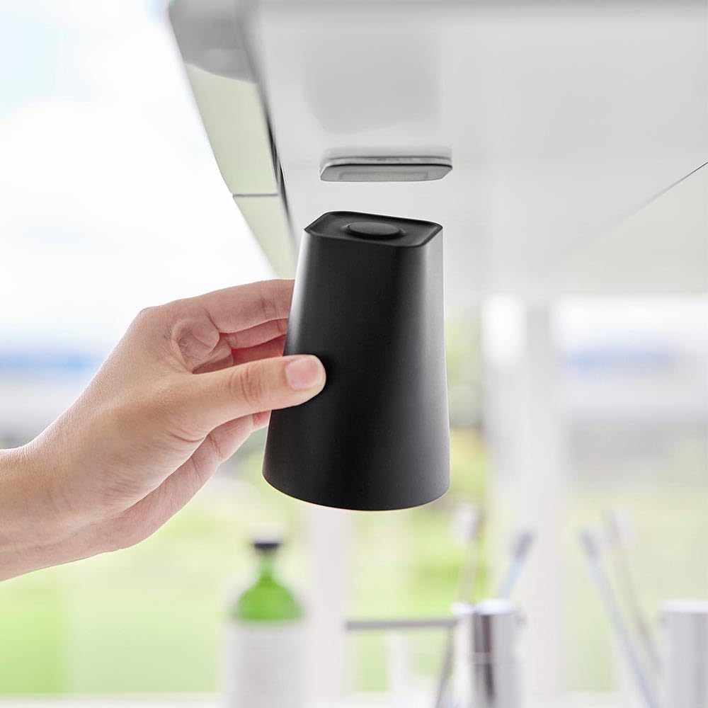 Yamazaki Tower Magnetic Tumbler for Set of 1752 x 2 Under-Bathroom Cabinets, Black, 2,