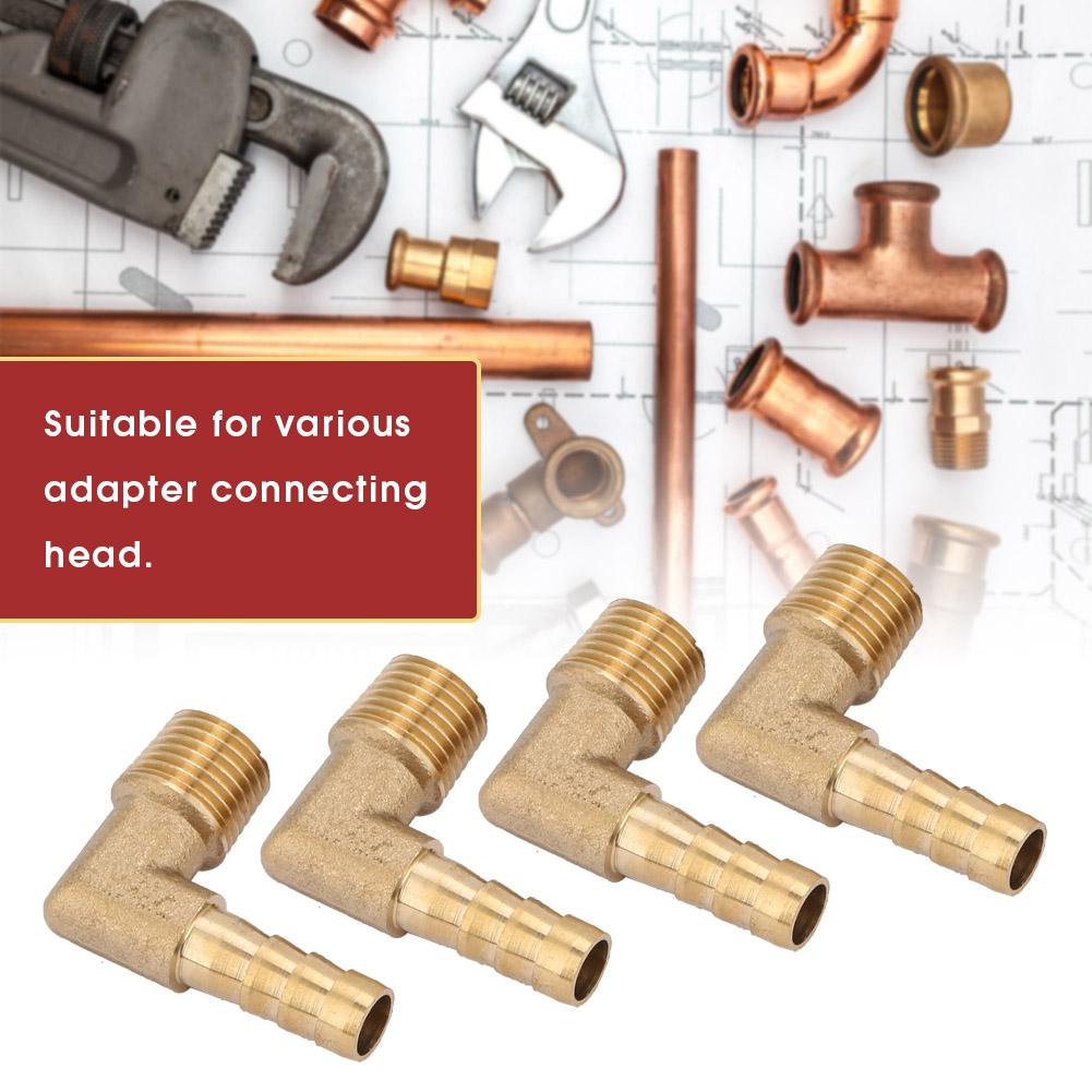 4Pcs Brass Male Thread Elbow Hose Tail Barb Connector Fitting G14" 8mm