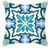 Exquisite Blue & Yellow pattern Double-sided Printed pillow cover Short plush Suitable living rooms bedrooms throw cushion cover
