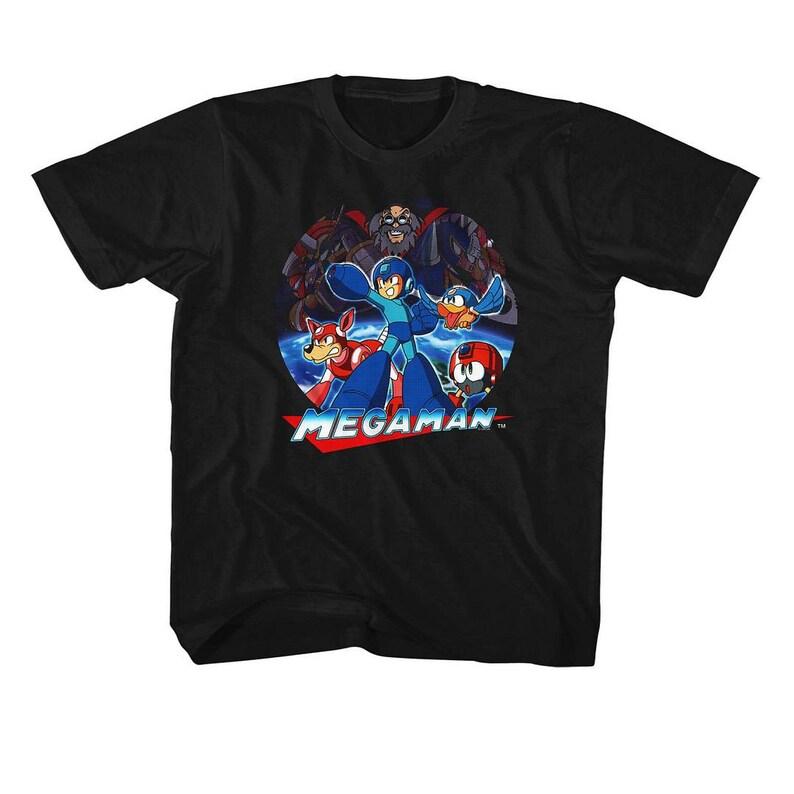Mega Man Collage Black Youth T-Shirt 100