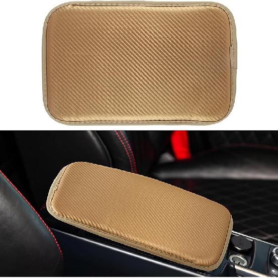 Amiss Car Center Console Pad, Universal Waterproof Car Armrest Seat Box Cover, Car Interior Accessories, Carbon Fiber PU Leather Auto Armrest Cover